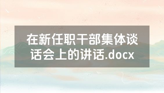 在新任职干部集体谈话会上的讲话.docx
