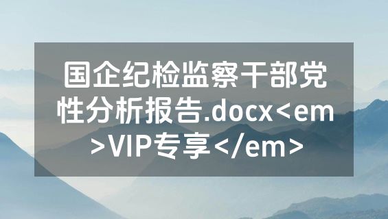 国企纪检监察干部党性分析报告.docx<em>VIP专享</em>