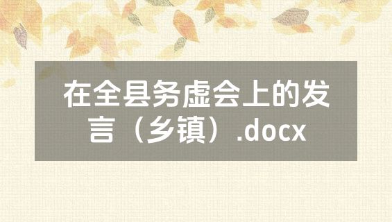 在全县务虚会上的发言（乡镇）.docx