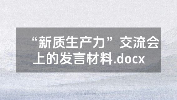 “新质生产力”交流会上的发言材料.docx