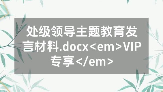 处级领导主题教育发言材料.docx<em>VIP专享</em>