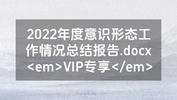 2022年度意识形态工作情况总结报告.docx<em>VIP专享</em>