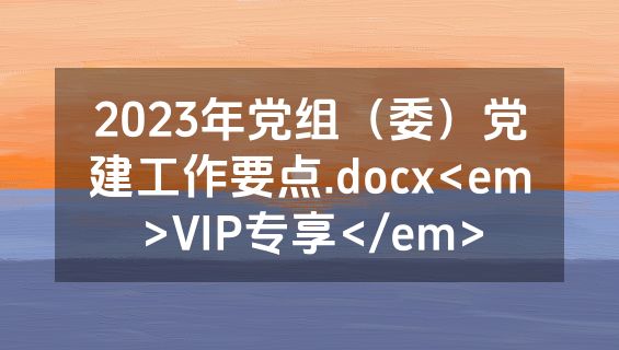 2023年党组（委）党建工作要点.docx<em>VIP专享</em>