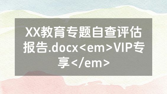 XX教育专题自查评估报告.docx<em>VIP专享</em>