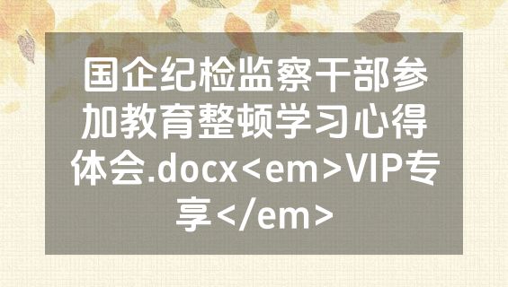 国企纪检监察干部参加教育整顿学习心得体会.docx<em>VIP专享</em>