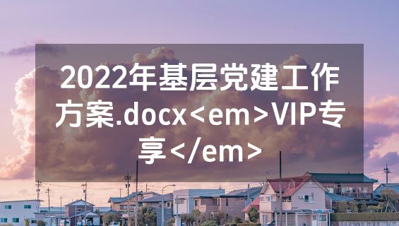 2022年基层党建工作方案.docx<em>VIP专享</em>