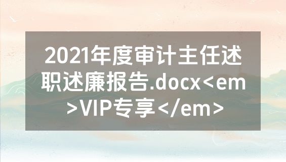 2021年度审计主任述职述廉报告.docx<em>VIP专享</em>