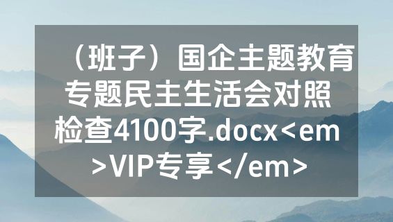 （班子）国企主题教育专题民主生活会对照检查4100字.docx<em>VIP专享</em>