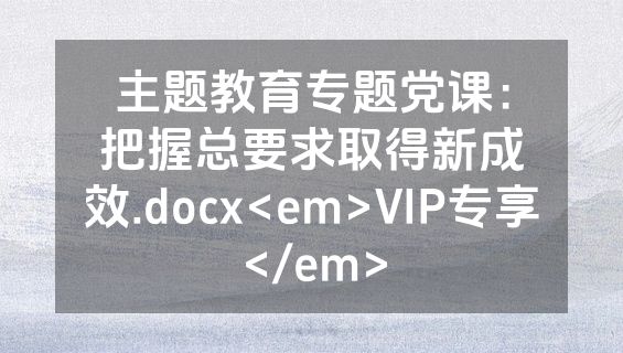 主题教育专题党课：把握总要求取得新成效.docx<em>VIP专享</em>