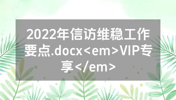 2022年信访维稳工作要点.docx<em>VIP专享</em>