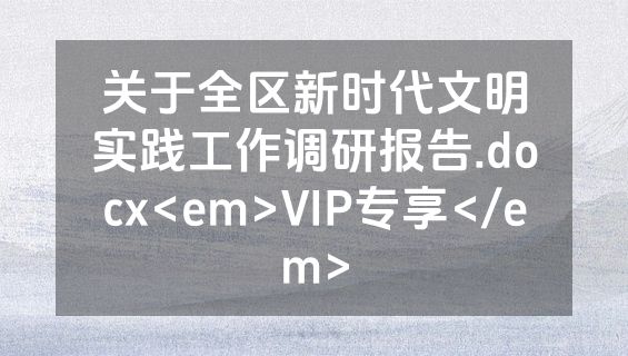 关于全区新时代文明实践工作调研报告.docx<em>VIP专享</em>