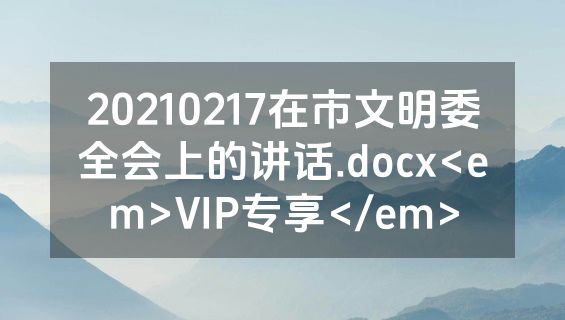 20210217在市文明委全会上的讲话.docx<em>VIP专享</em>