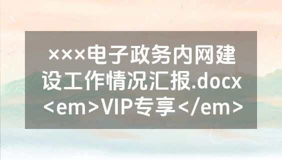 ×××电子政务内网建设工作情况汇报.docx<em>VIP专享</em>