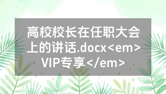 高校校长在任职大会上的讲话.docx<em>VIP专享</em>