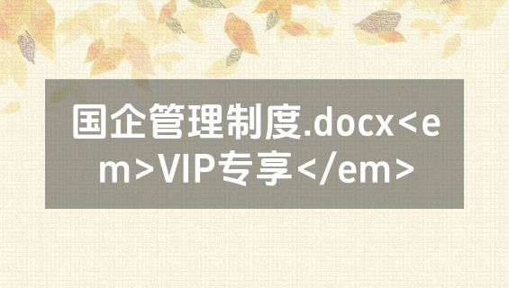 国企管理制度.docx<em>VIP专享</em>