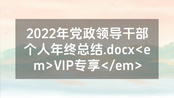 2022年党政领导干部个人年终总结.docx<em>VIP专享</em>