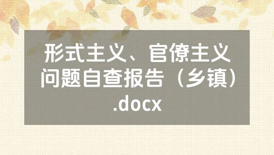 形式主义、官僚主义问题自查报告（乡镇）.docx