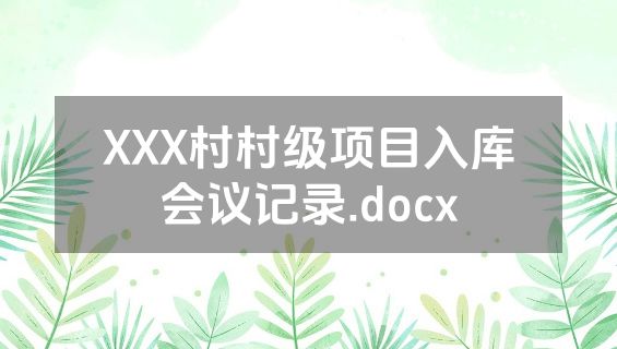 XXX村村级项目入库会议记录.docx