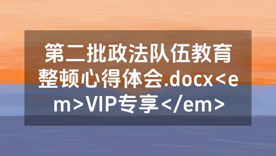 第二批政法队伍教育整顿心得体会.docx<em>VIP专享</em>