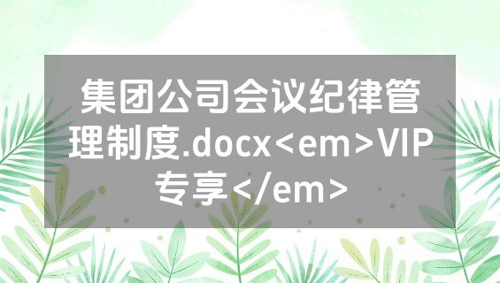 集团公司会议纪律管理制度.docx<em>VIP专享</em>