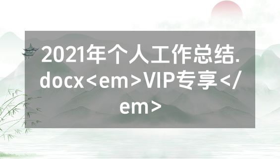 2021年个人工作总结.docx<em>VIP专享</em>