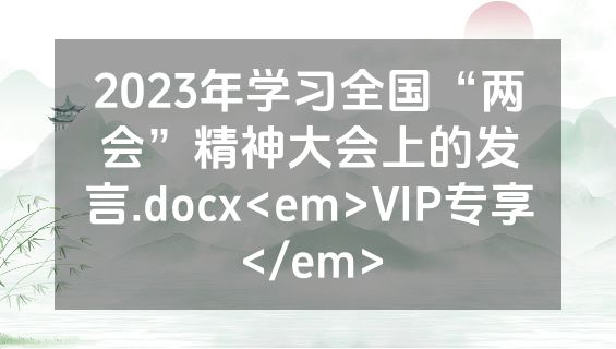 2023年学习全国“两会”精神大会上的发言.docx<em>VIP专享</em>