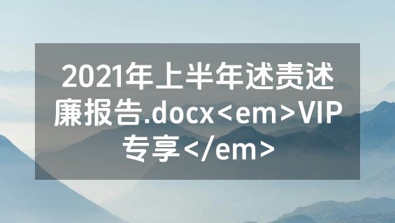 2021年上半年述责述廉报告.docx<em>VIP专享</em>