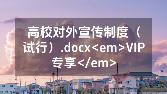 高校对外宣传制度（试行）.docx<em>VIP专享</em>