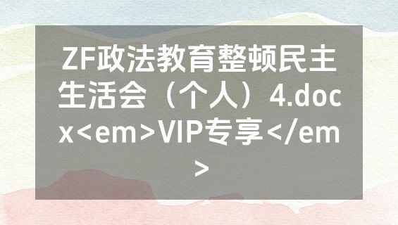 ZF政法教育整顿民主生活会（个人）4.docx<em>VIP专享</em>