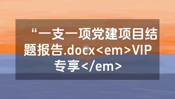 “一支一项党建项目结题报告.docx<em>VIP专享</em>