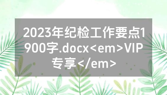 2023年纪检工作要点1900字.docx<em>VIP专享</em>