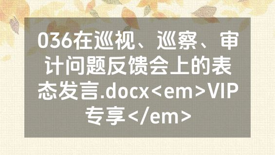 036在巡视、巡察、审计问题反馈会上的表态发言.docx<em>VIP专享</em>