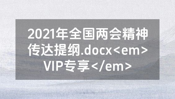 2021年全国两会精神传达提纲.docx<em>VIP专享</em>