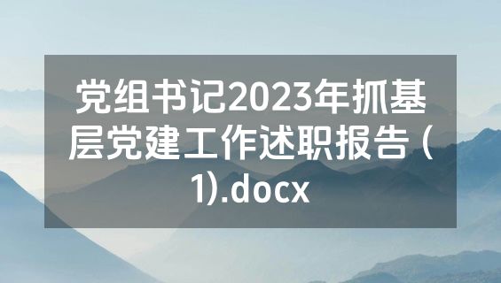 党组书记2023年抓基层党建工作述职报告 (1).docx