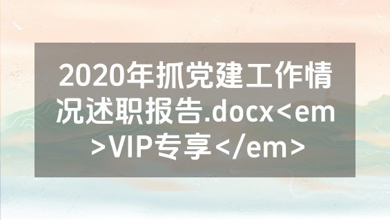 2020年抓党建工作情况述职报告.docx<em>VIP专享</em>