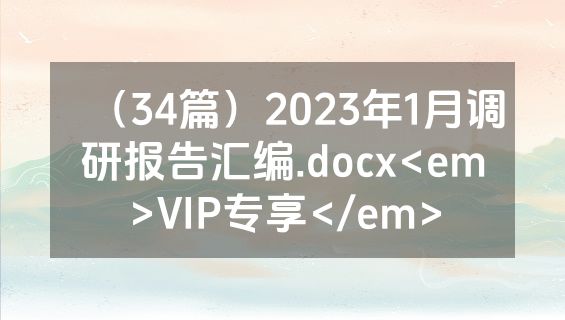（34篇）2023年1月调研报告汇编.docx<em>VIP专享</em>