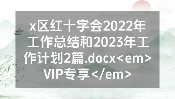 x区红十字会2022年工作总结和2023年工作计划2篇.docx<em>VIP专享</em>