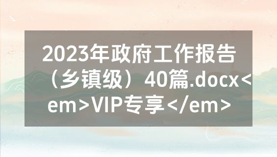 2023年政府工作报告（乡镇级）40篇.docx<em>VIP专享</em>
