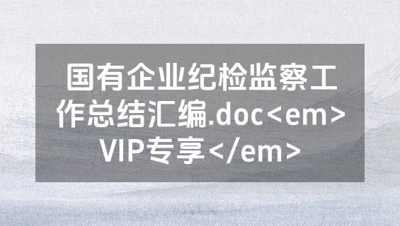 国有企业纪检监察工作总结汇编.doc<em>VIP专享</em>