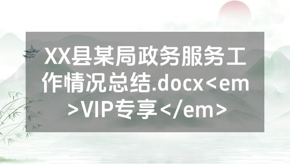 XX县某局政务服务工作情况总结.docx<em>VIP专享</em>