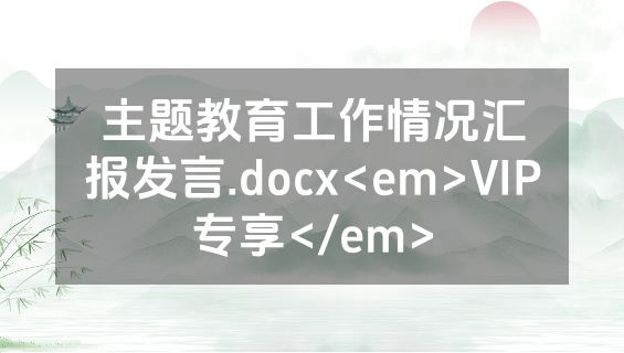 主题教育工作情况汇报发言.docx<em>VIP专享</em>
