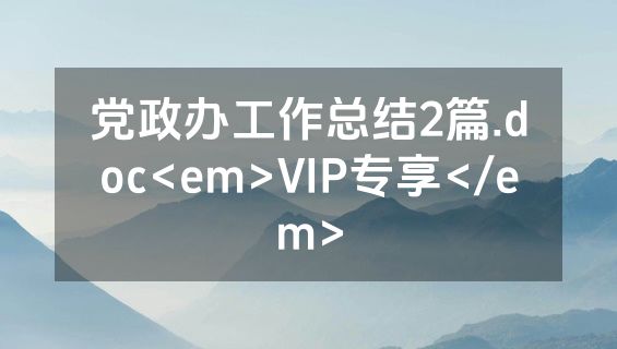 党政办工作总结2篇.doc<em>VIP专享</em>