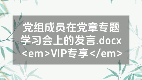 党组成员在党章专题学习会上的发言.docx<em>VIP专享</em>