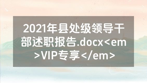 2021年县处级领导干部述职报告.docx<em>VIP专享</em>