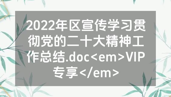 2022年区宣传学习贯彻党的二十大精神工作总结.doc<em>VIP专享</em>