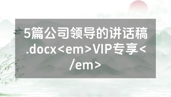5篇公司领导的讲话稿.docx<em>VIP专享</em>