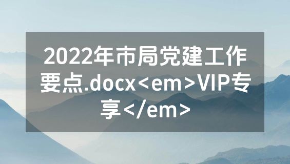 2022年市局党建工作要点.docx<em>VIP专享</em>