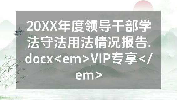 20XX年度领导干部学法守法用法情况报告.docx<em>VIP专享</em>