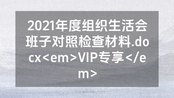 2021年度组织生活会班子对照检查材料.docx<em>VIP专享</em>