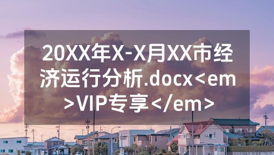 20XX年X-X月XX市经济运行分析.docx<em>VIP专享</em>